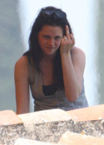 
Kristen &amp; her middle finger
