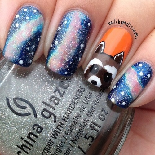 Adorable galaxy nails by @nailsbymelissasmi How cute is this...