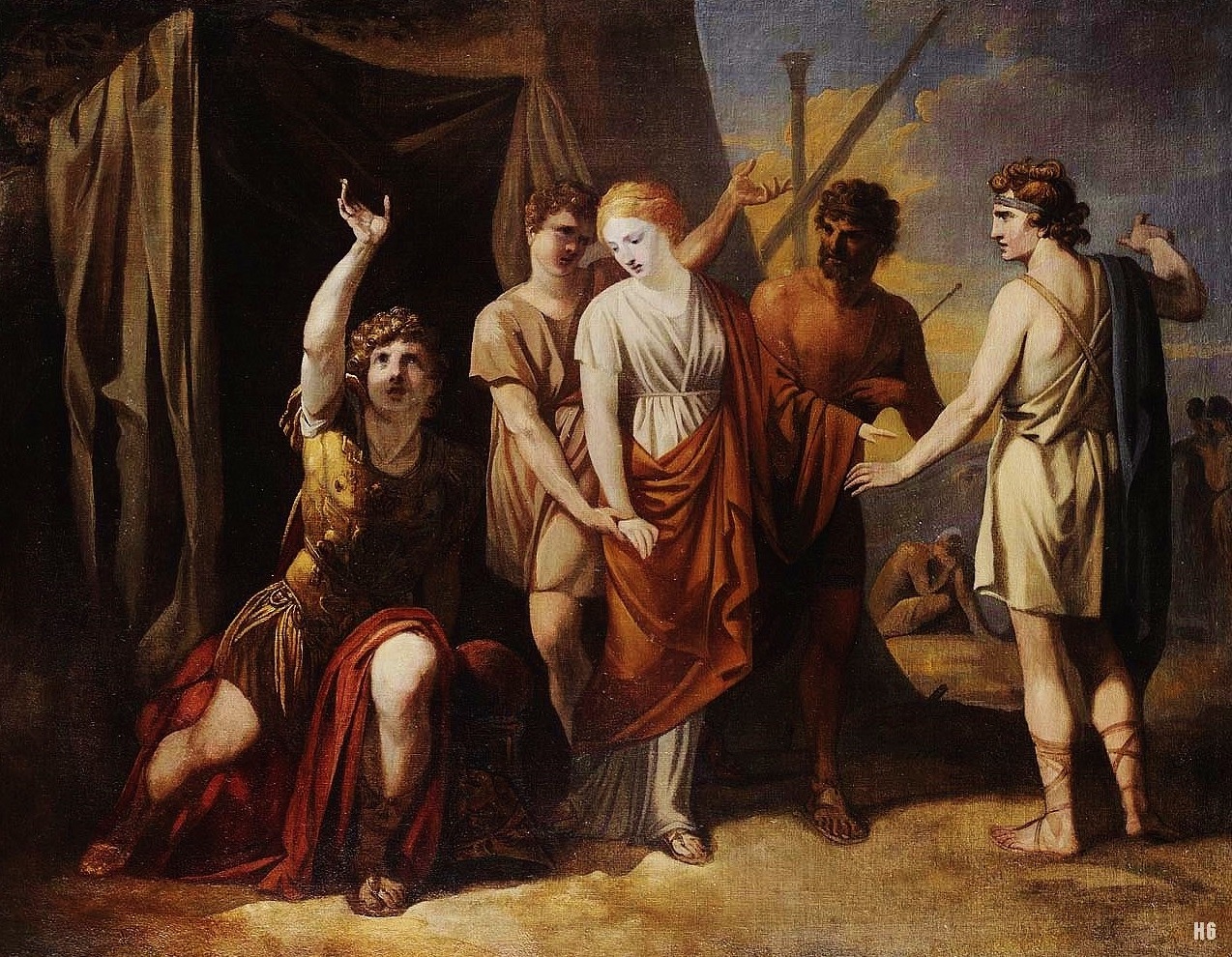 Achilles Mourning Briseis. 1780. Nicolai Abildgaard. Danish 1743-1809. oil/canvas.
http://hadrian6.tumblr.com