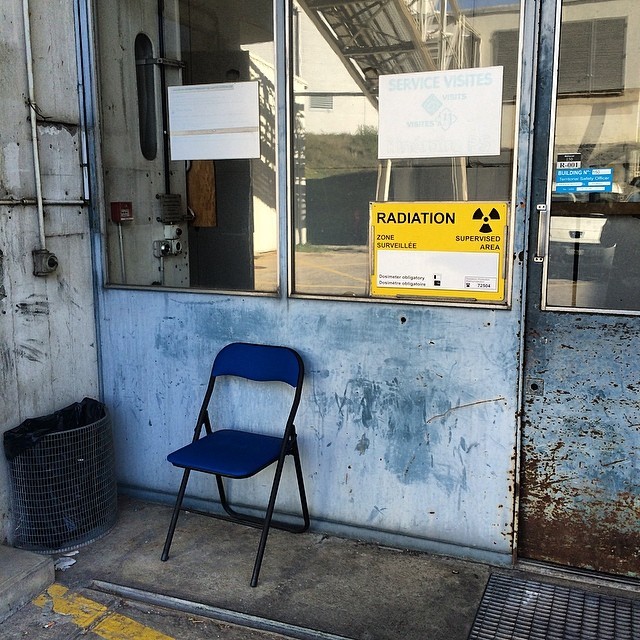 #lonelychairsatcern #b150 #linac lonely chair close to the radiation sign #CERN