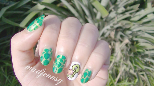 Cute Turtle Nail Art by madjennsy nail art on Flickr.
