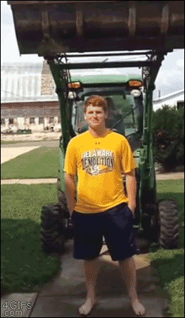 ALS ice bucket challenge with a tractor