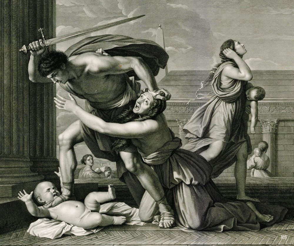 The Massacre of the Innocents.
after Nicolas Poussin.1812. Giovanni Folo. Italian 1764-1836. engraving.
http://hadrian6.tumblr.com