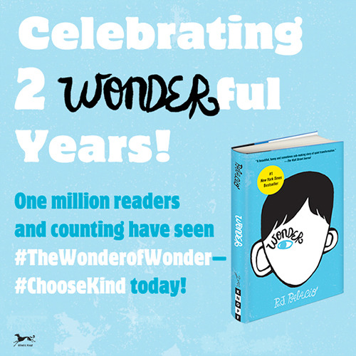 Blue is the new red this Valentine’s Day! Happy 2-year anniversary to WONDER by R.J. Palacio!