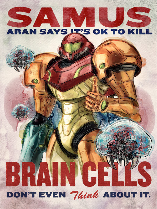 Retro Metroid Samus Aran Says by Barrett Biggers