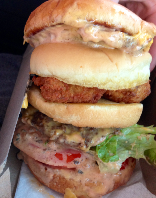 Tumblr, I leave you with this. 
A “fancy mcgangbang.”
In n out double double + chick fil a sandwich. 
Everything your heart desires and more.