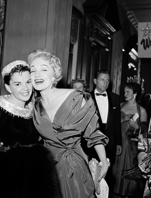 Judy Garland and Marlene Dietrich at the premiere of &#8216;A Star is Born&#8217;, 1954.