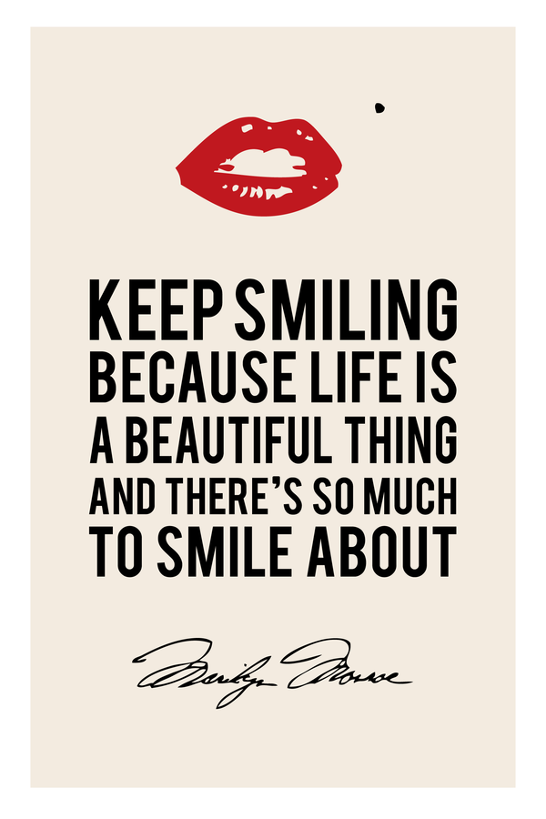 Marilyn Monroe Quote - Keep Smiling