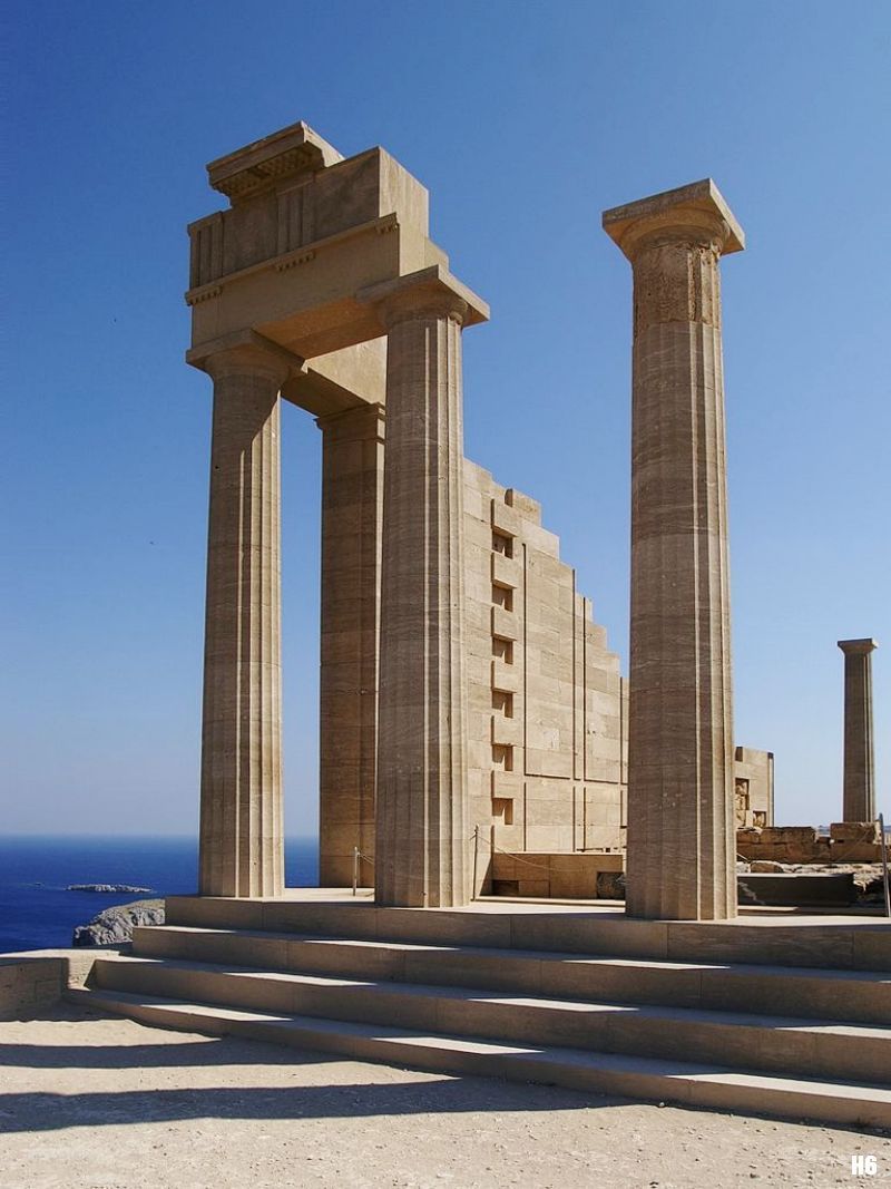 Doric Temple of Athena. replica of the Acropolis to the fortress in Lindos - Rhodes.
http://hadrian6.tumblr.com