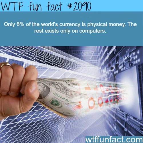 what percent of the money is cash? -  WTF fun facts