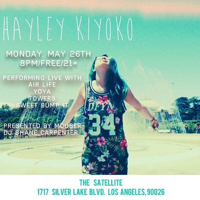 hayleykiyoko:

Come celebrate the long weekend with me and some rad bands. #newmusic #show #thesatellite

Some love for Hayley! Los Angeles Holograms, get yourself to The Satellite!