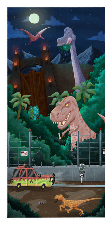 Beautiful Jurassic Park print by Ian Gluabinger