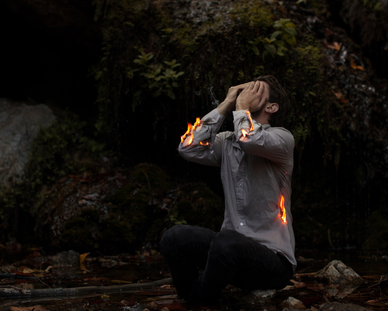 346/365
Some only pray when they’re scared.
I went back to Malibu with Joshua Malik today to shoot some more photos! I set myself on fire while he submerged himself into the freezing cold pond!