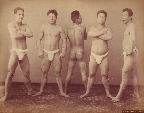 group of Japanese wrestlers, 1870’s or 1880’s