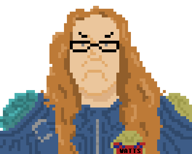 rednightdog:

A birthday pic for my good friend dreddheads  - a pixel version of his DreddSelf!
If you’ve not seen them already, check out the strangest collection of Judges you’ll ever lay eyes upon!
