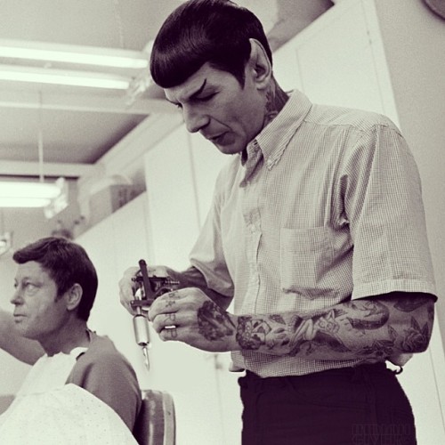 #spock the tattooer. #shoppedtattoos #cheyennerandall #fucklogic