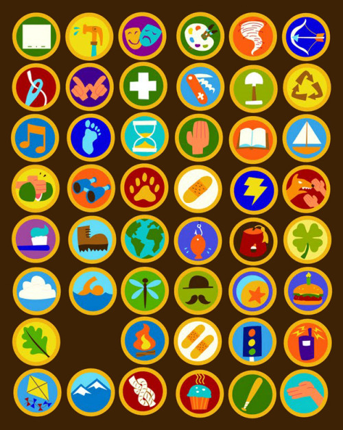 All Things Pixar Wilderness Explorer badges.