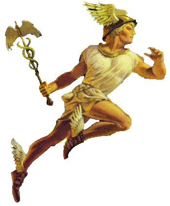 Hermes was the Greek god of theives, messengers and travlers. His mother was Maia, and his father, (not surprisingly) was Zeus, the king god.
In one famous myth, not long after Hermes was born, he stole some of his half brother Apollo&#8217;s cattle. He even made the cows walk backward, so Apollo would think they were walking the opposite way than they actually were. However, Apollo was the god of prophecy and caught him. To get himself out of trouble, Hermes invented the lyre and gave it to Apollo, who just so happened to be the god of music as well.