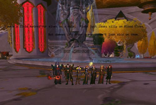 savagesentinel[A screenshot of Blood Elves in Silvermoon City with the 