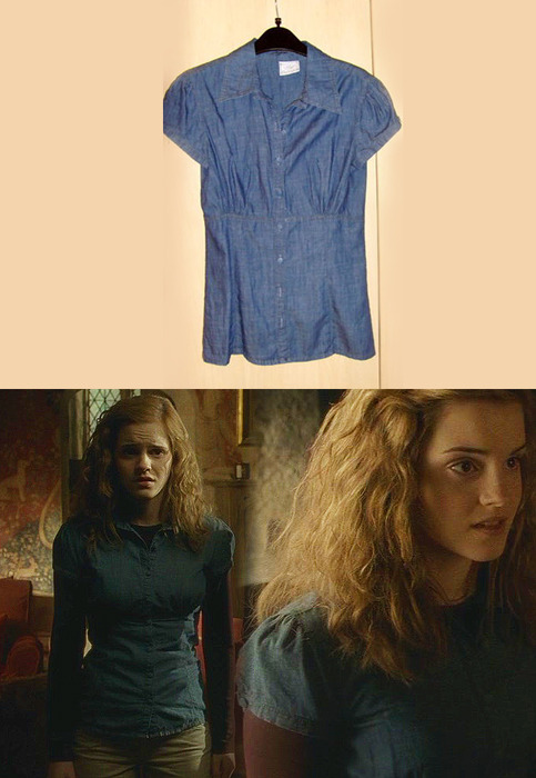 
 Emma wore a Zara Denim Shirt as Hermione Granger in Harry Potter and the Half-Blood Prince. 
