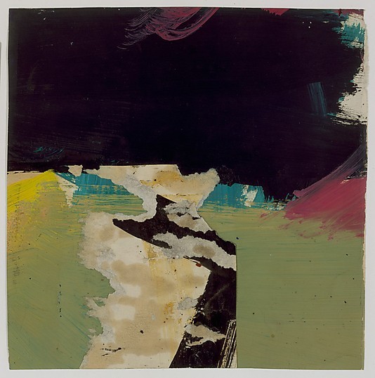 Franz Kline, Untitled, 1956, Oil, ink, cut, torn and pasted paper on paper, 10-1/4, W. 10-1/4 inches.