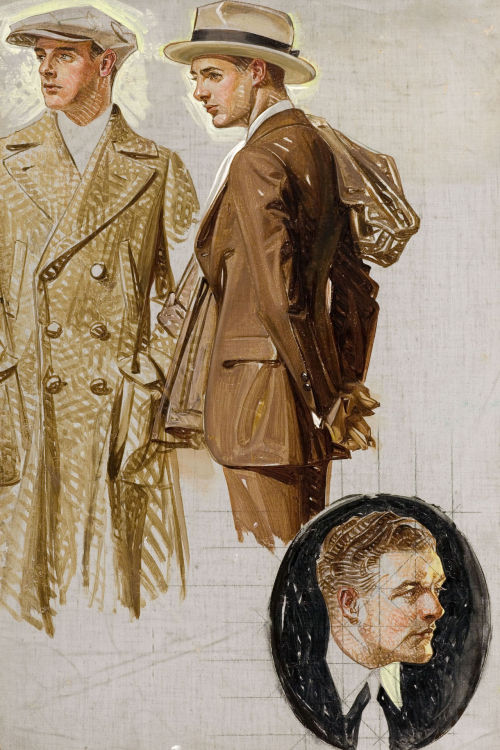 
Sketches for Arrow Collars by  J. C. Leyendecker
