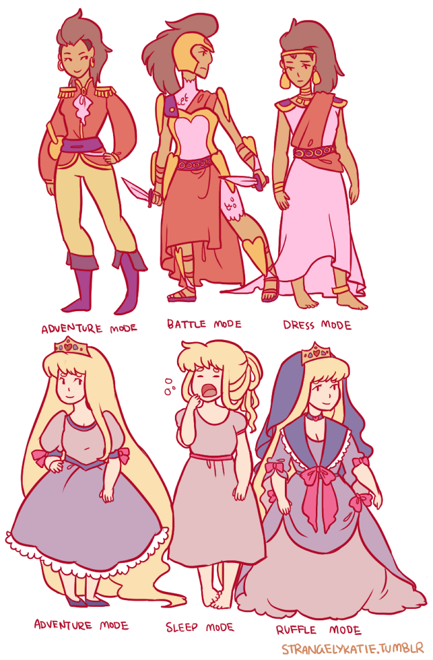 some design concepts
the two princesses have had very different upbringings