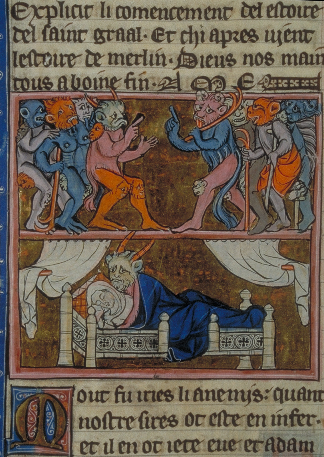 THE CONCEPTION OF MERLIN 2<br />Robert de Boron, L’Estoire de Merlin, Northern France ca. 1280-1290.<br />Paris, BNF, Fr. 95, fol. 113v