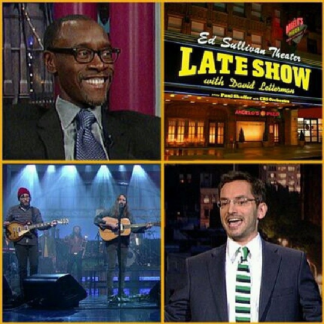 Our performance on the late show with David Letterman airs tonight. If you miss it, we will find you and make you feel very guilty. #lateshow #davidletterman #doncheadle #myqkaplan #revengeisadishbestservedcold #pleasepayattentiontous