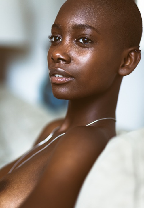 bald head gorgeous African woman