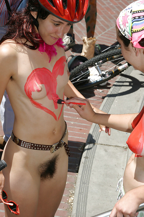 Nude women having sex in public