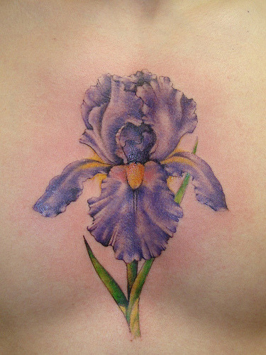 Flower chest tattoos for men