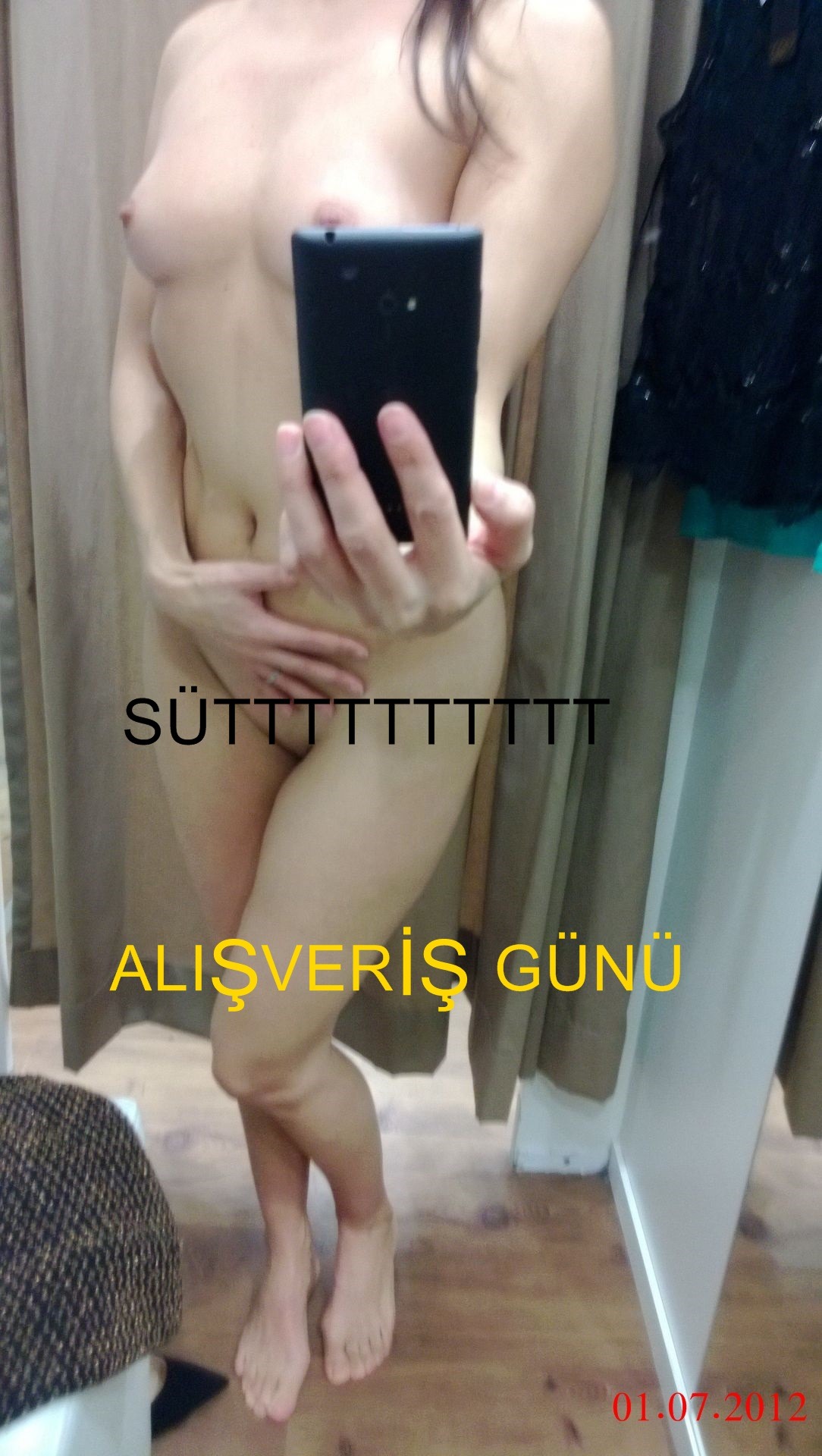 Naked dressing room changing nude selfie