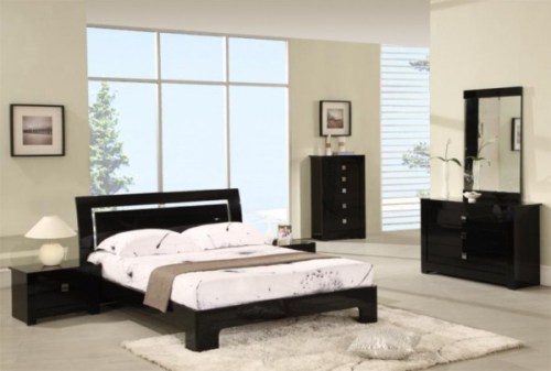 Modern black bedroom sets
