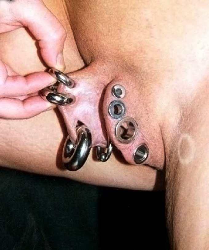 Black pussy with piercing