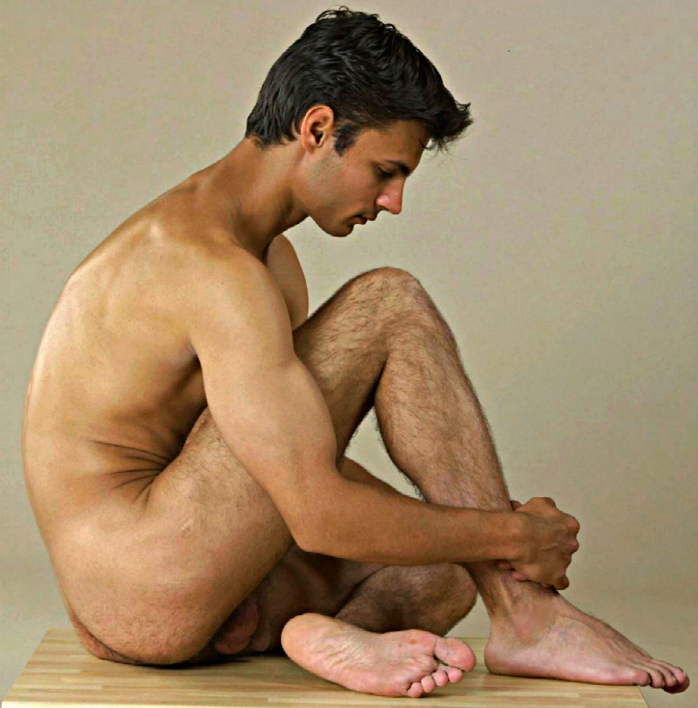 Naked hot guys barefoot