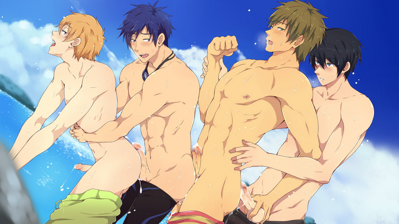 Anime making love at pool