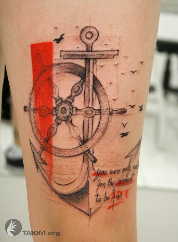 Anchor tattoo love conquers all long xxx