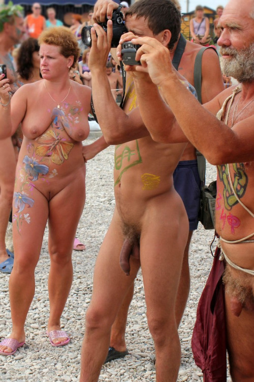 Mixed gender nude group
