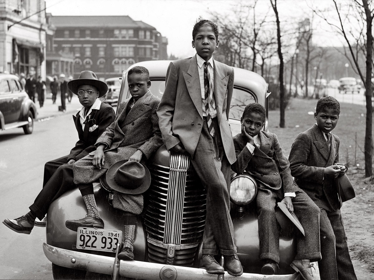 "boys on Easter morning, 1941, Southside Chicago" by Russell Lee