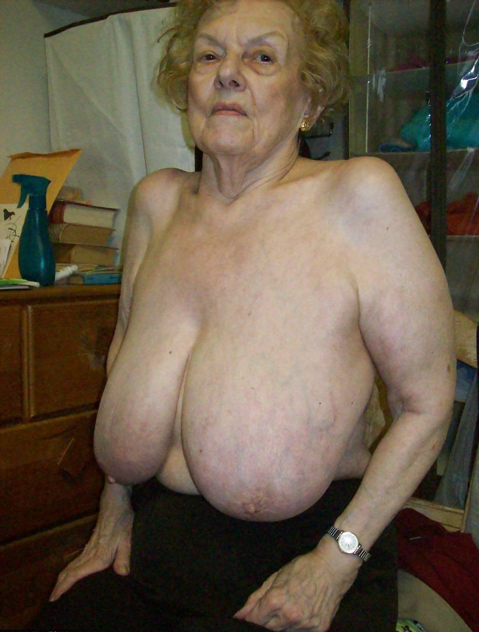 Granny grandma big tits boobs