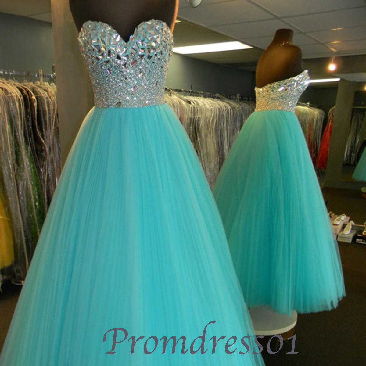 Light blue prom dress