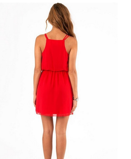 Casual red summer dress