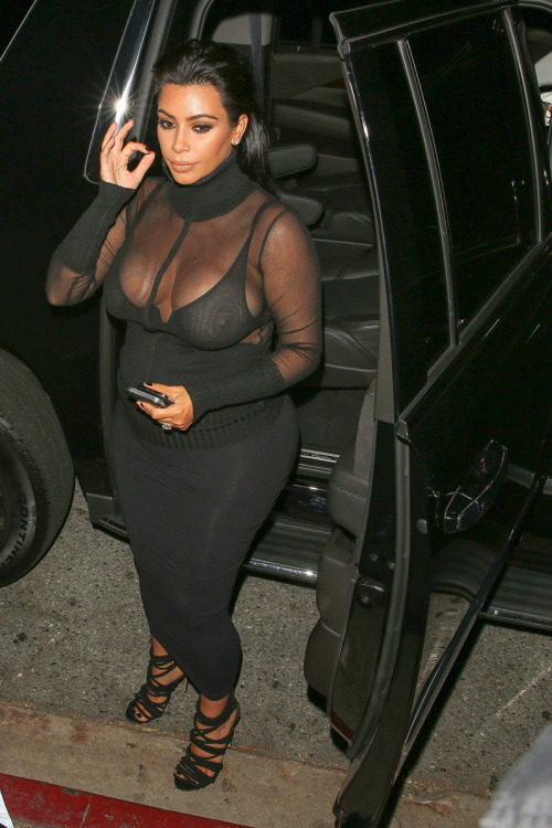 Kim kardashian see through top