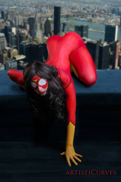 Spider woman body paint
