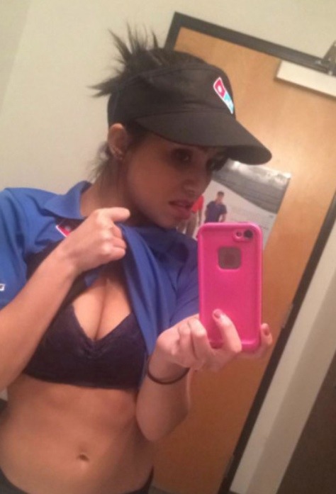 Hot women bored at work selfie