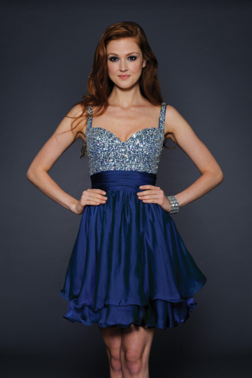 Blue high low semi formal dresses