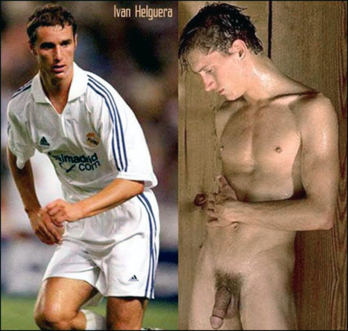 Naked soccer player as a man