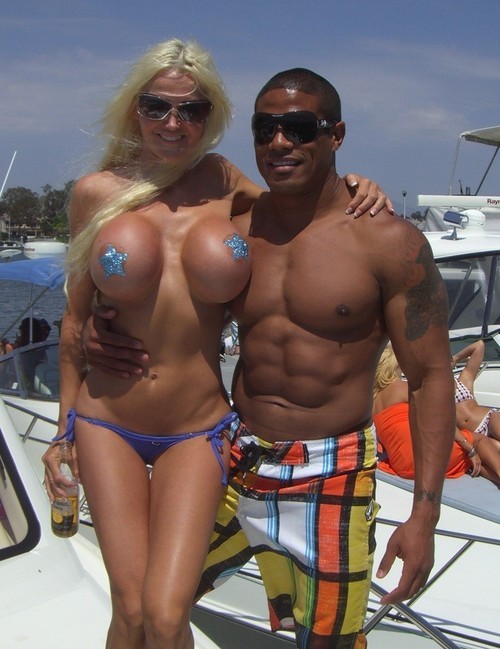 Big fake beach tits
