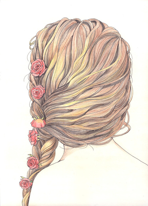 Hipster girl hair drawing tumblr